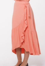 Load image into Gallery viewer, IV MICRORIBBED FAKE WRAP MIDI SKIRT - Skirts
