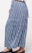 Load image into Gallery viewer, IV SATINY KALEDESCOPE PRINT LO RFFLE MAXI SKIRT - Skirts
