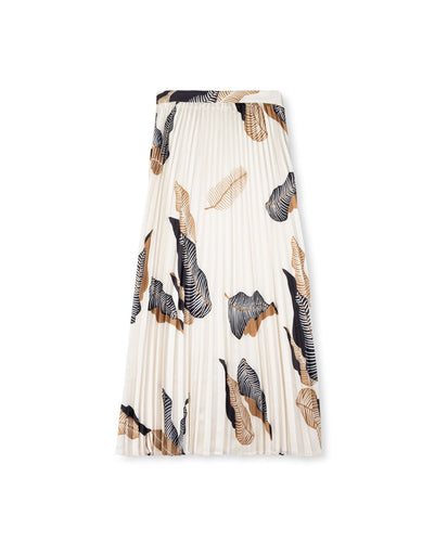 J FEATHER PRINTED PLEATED SKIRT - Skirts
