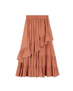 J WRAP TIERED MIDI SKIRT - Skirts