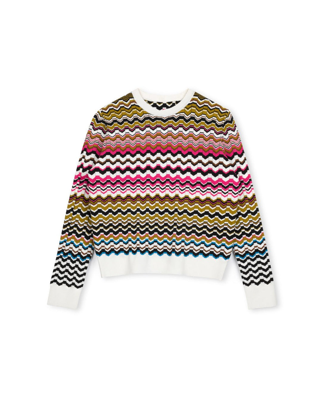 J ZIG ZAG DETAILED KNIT TOP - Tops