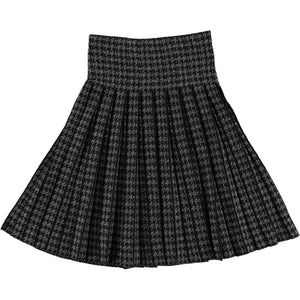 MISTÊ HOUNDSTOOTH KNIT PLEATED SKIRT 29" - Skirts