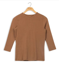 Load image into Gallery viewer, POINT 3/4 SLV-NECK TEE - Tops

