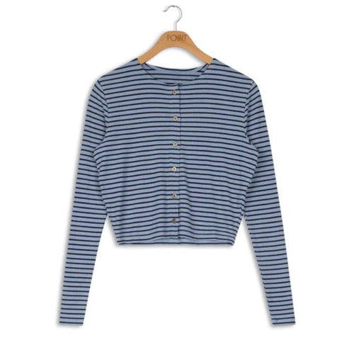 POINT CLASSIC STRIPE CARDI - Tops