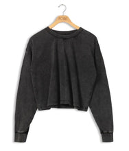 Load image into Gallery viewer, POINT LS CREW NECK CROP TEE - Tops
