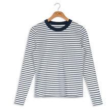 Load image into Gallery viewer, POINT STRIPE CREW NECK - Tops
