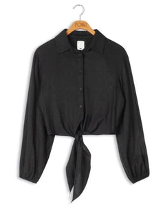 POINT TIE BLOUSE - Tops
