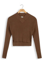 Load image into Gallery viewer, POINT V-NECK CROPPED SWEATER - Tops
