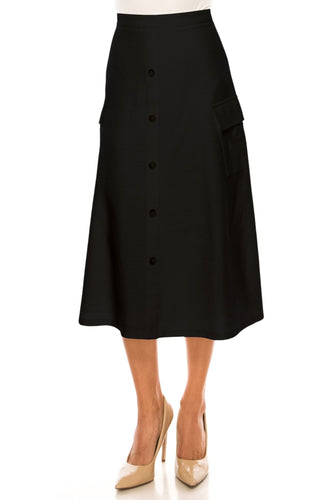 YAL A LINE BUTTON DETAIL CARGO SKIRT - Skirts