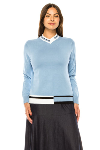 YAL RIBBED NECK AND SLEEVE SWEATER - Tops
