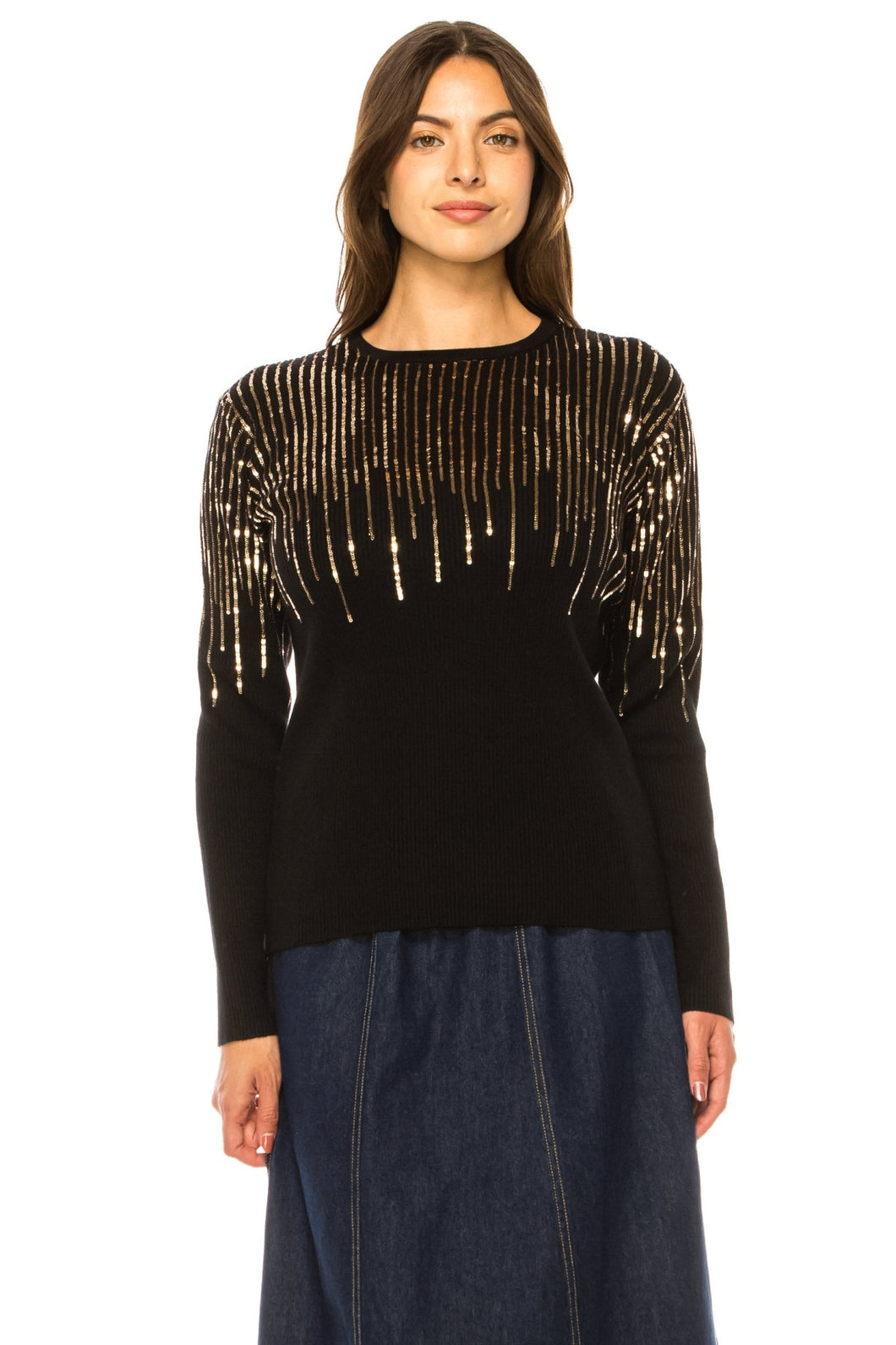 YAL SEQUIN DRIP SWEATER - Tops