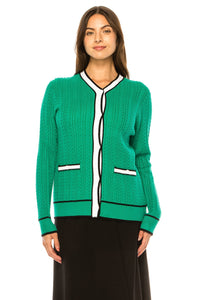 YAL V NECK POCKET FRONT CARDI - Tops