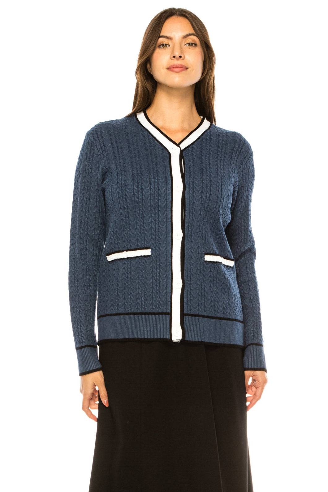 YAL V NECK POCKET FRONT CARDI - Tops